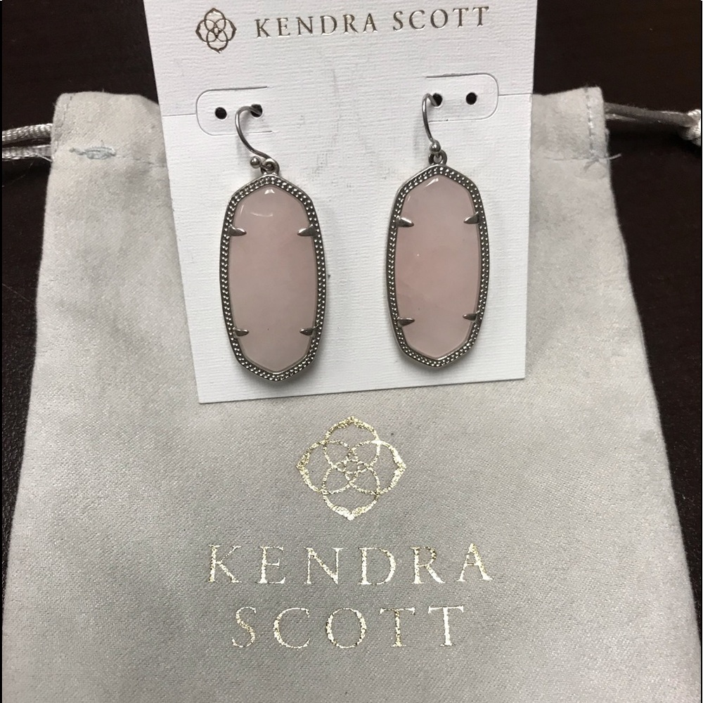 Kendra Scott Silver Rose Quartz Earrings